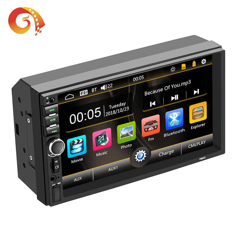 Stéréo de voiture simple Din 7 pouces HD écran tactile rétractable AUX  Bluetooth MP5 lecteur autoradio vidéo de AUTORADIO HB016 - Cdiscount Auto