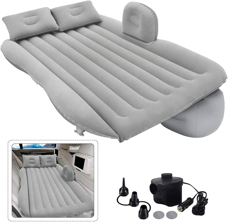 Cama de viaje para coche, colchón de aire automático, almohadilla para  dormir, asiento trasero inflable, cojines para exteriores, sofá cama de