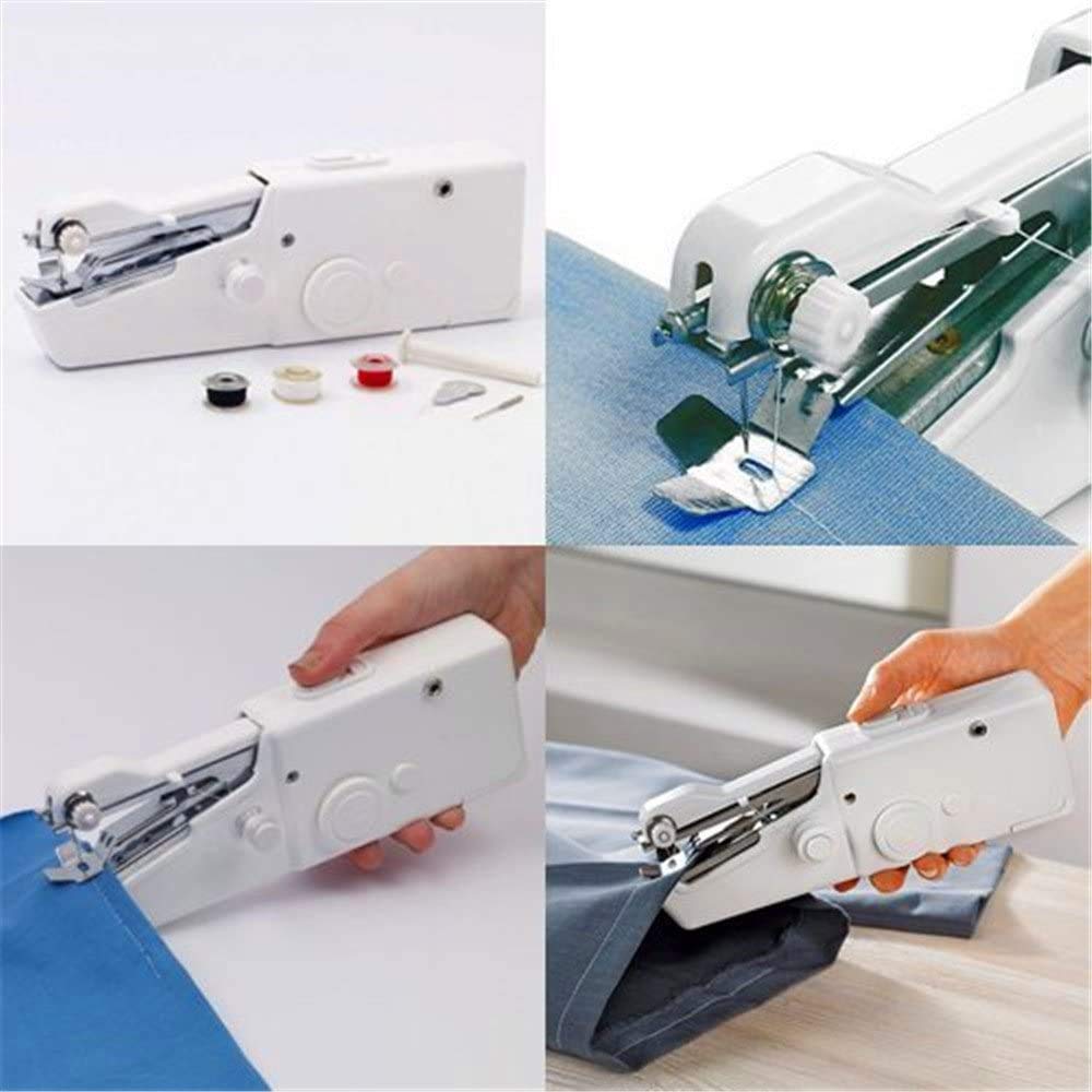  Máquina de coser portátil de mano, máquina de coser eléctrica  con pilas ligera para el hogar : Arte y Manualidades