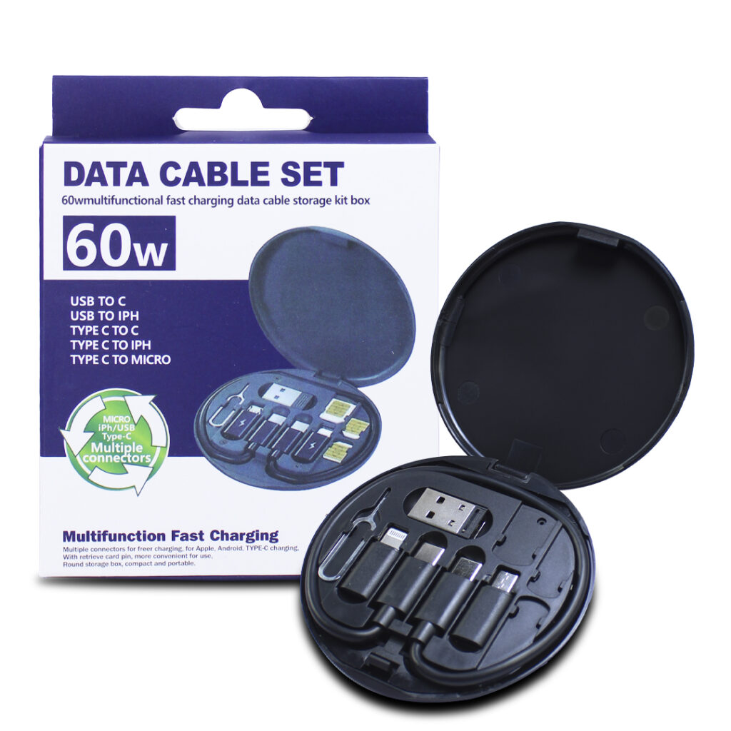 Set Cables Adaptadores Multifuncional 60W Carga Rápida Datos